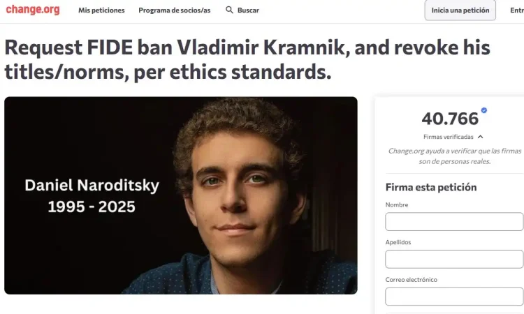 Más de 40.000 personas piden la retirada del título de Gran Maestro de Kramnik